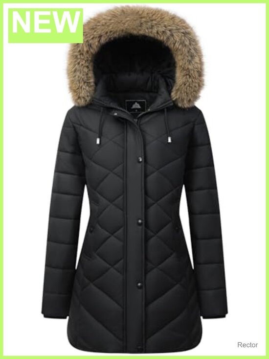 Jackets & Blazers - Long Warm Winter Down Jacket Fleece Lined Hooded Quilted Coat